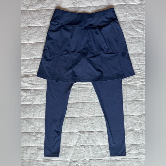 Renwick Navy Performance Pleated Skirted Leggings Golf Tennis Preppy - Small - Picture 1 of 10